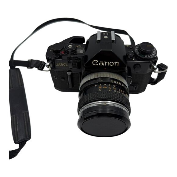 Canon A-1 35mm Film Camera 50mm F1.8 FD & 28mm F3.5 Lens & Flash - Tested - Picture 3 of 12